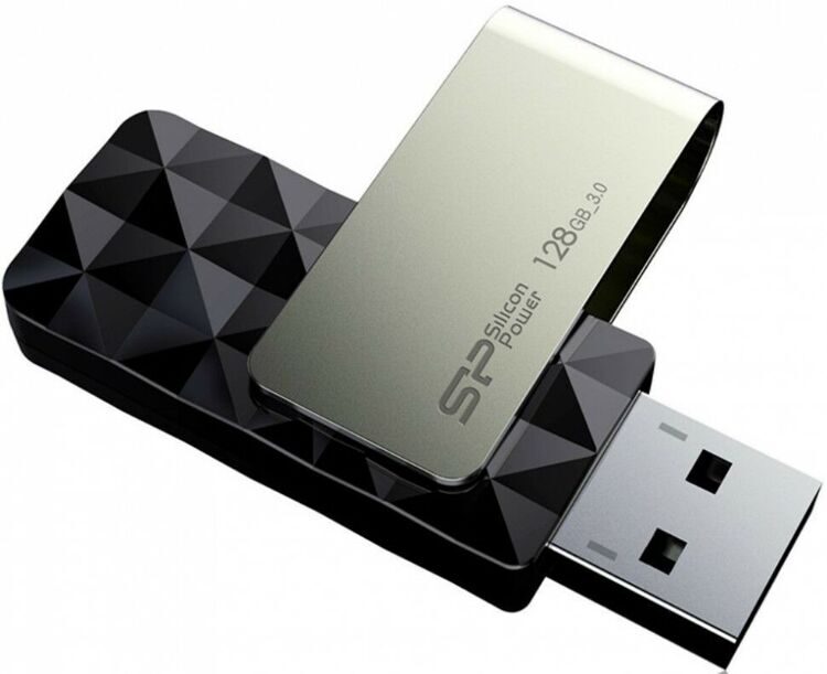 128GB USB 3.0 Silicon Power Blaze B30, Promo, Черный